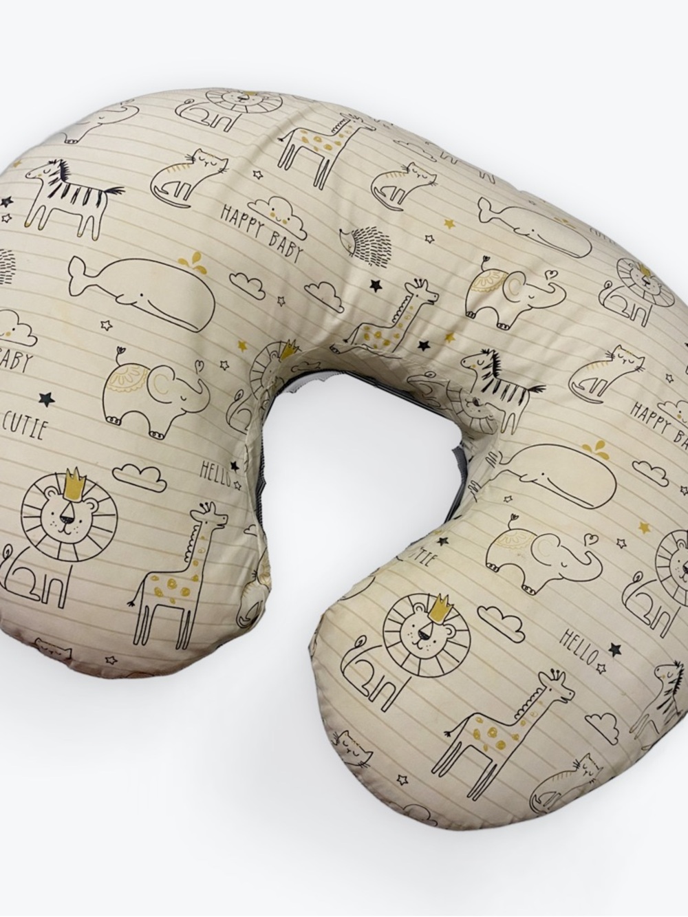Boppy Neutral Safari Nursing Pillow in Beige Animal Accents